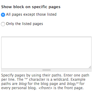 Block Specific Visibility Settings